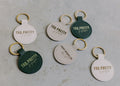 Too Pretty To Poison Leather Keytag