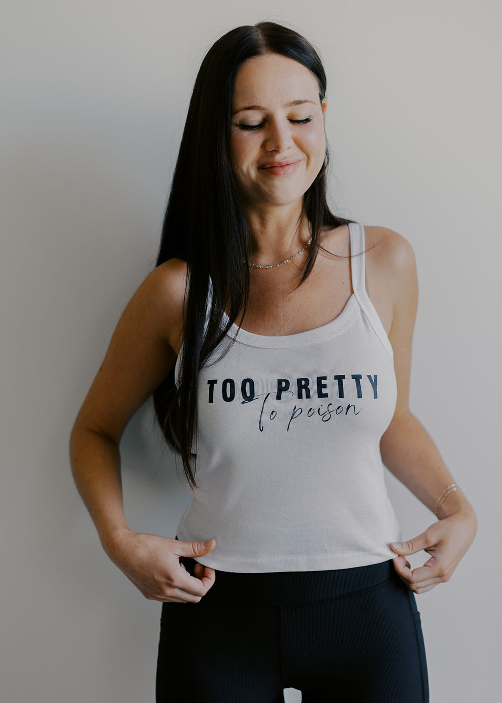 Too Pretty To Poison Spaghetti Strap Tank
