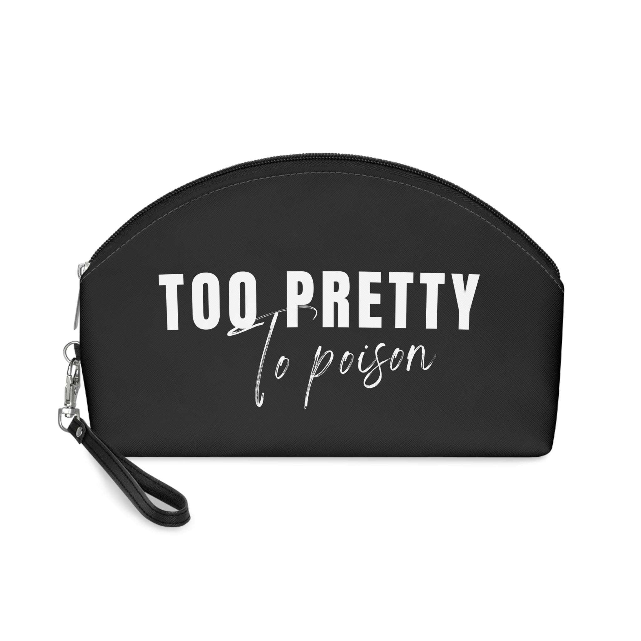 Too Pretty To Poison Black Makeup Bag